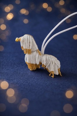 An Amazing Afghan Hound Beaded Bag Charm