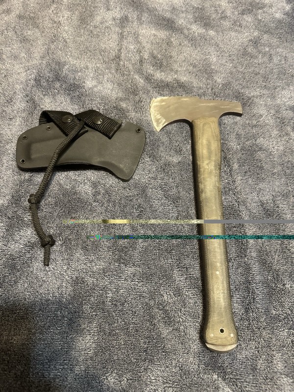 Winkler Knives Hammer Head Combat Axe with Sheath, Micarta Handle