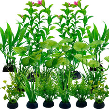 Vibury Fish Tank Aquatic Plants, 14 Pack Aquarium Plants Green Artificial Aquat