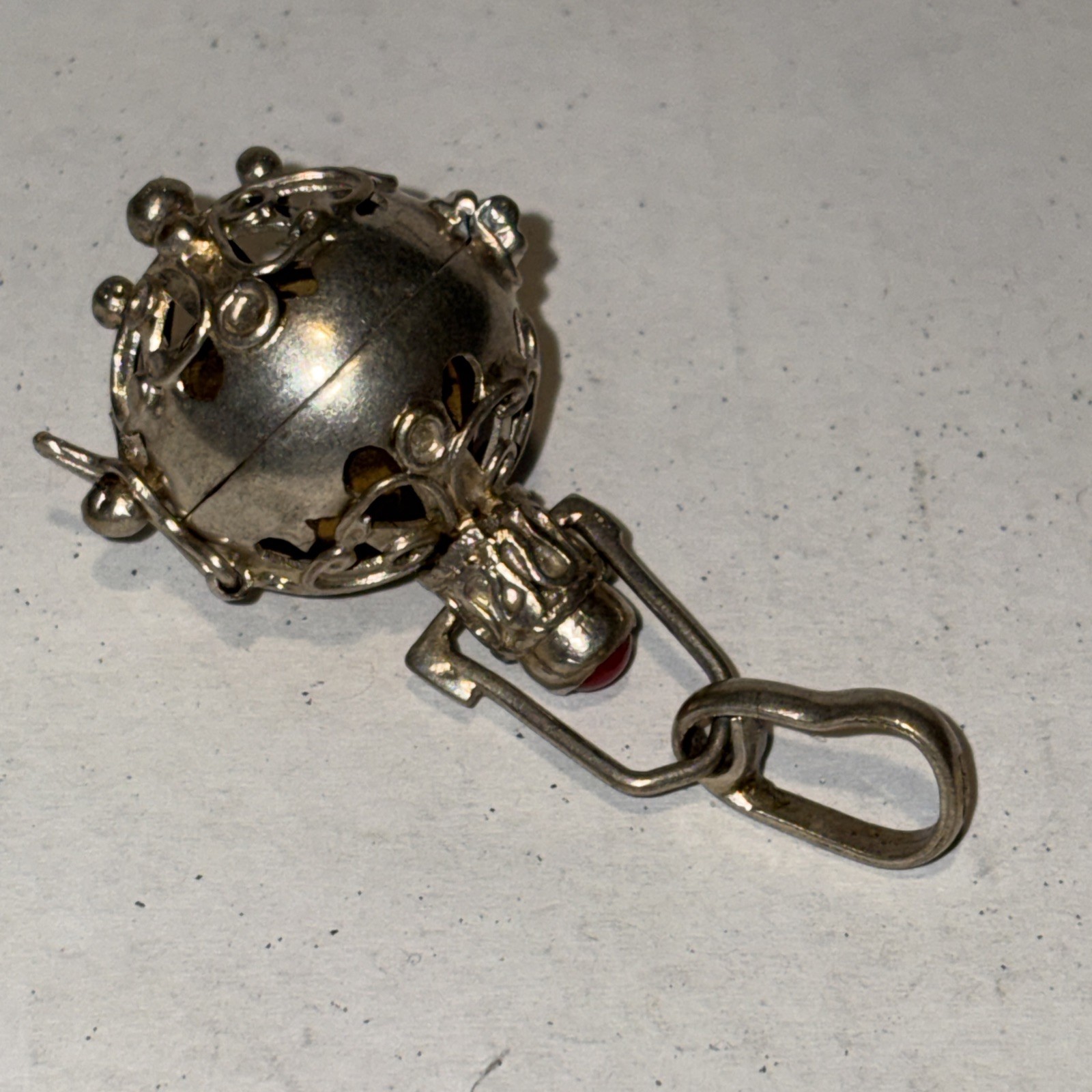 Vintage Silver Harmony Ball Pendant Angel Caller Bell Soft C
