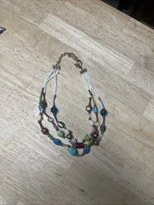 Chico's Colorful Chain Link Necklace 