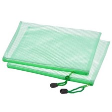 6 Pcs Mesh Zipper Bags, A5 File Document Pockets Bill Pouch Folders Green