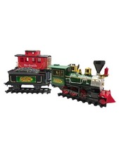 Vtg 16 Pc G Scale Santa Fe Express Train Set Steam Locomotive Track Battery Opr
