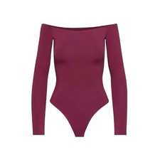 Babaton Aritzia Contour Off the Shoulder Bodysuit in Wine Red Women  s Size Small