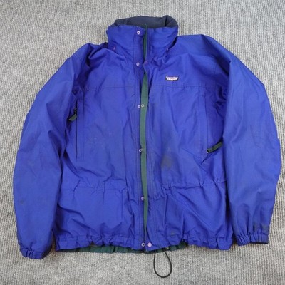 Vintage Patagonia Jacket Mens Large Blue Nylon Lined Snap Front
