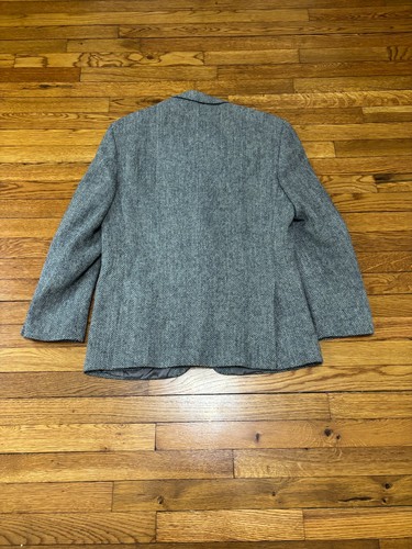 Alexandre of England Harris Tweed Herren Sport Mantel Gr. 40 S grau Fischgrät Blazer - Bild 8 von 8