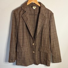 Doctor Who BBC Brown Plaid Blazer Jacket with Elbow Patches   Men's S/M Licensed