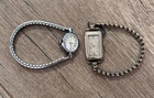 Lot of Two Vintage Small Square Watches Lady Elgin & Timex