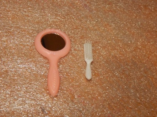 Vintage 1960's Barbie  Beauty Accessories Hair Brush and Mirror Set