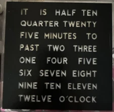 LED Word Desk Clock  8”X 8”- No Power Cord Included