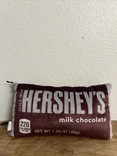 Hershey’s Milk Choclate Bar Soft 13”x7”x 3”Stuffed Plush Pillow Pre-Owned Clean