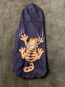 Garfield XL Cat Hoodie Black Cotton Warm Cartoon Theme