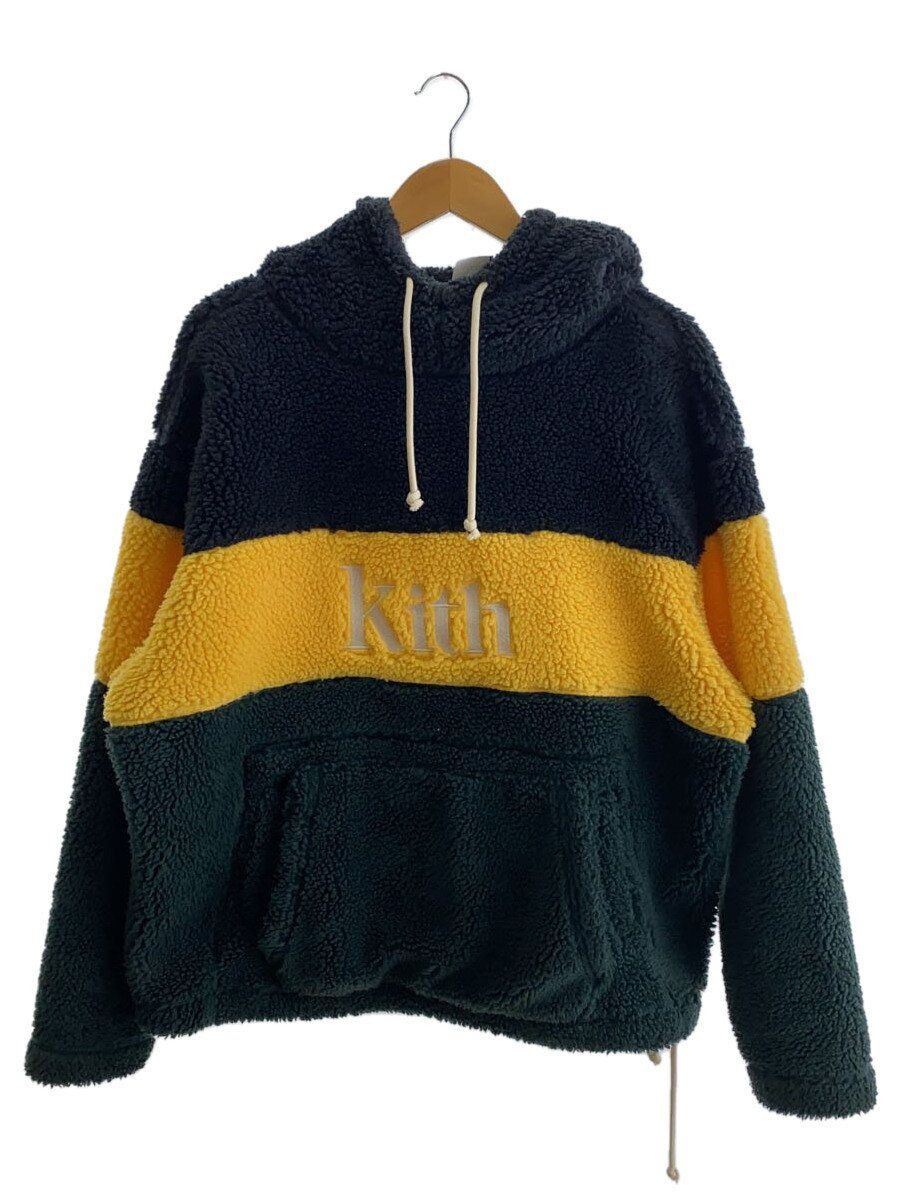 KITH Hoodie Sherpa Double Pocket with Pilling and Fading