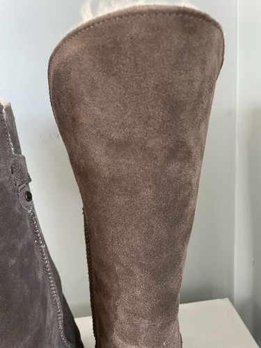 Stivali donna scamosciati alti BEARPAW taglia 10 pelliccia foderati finta fiori traforati marrone - Foto 6 di 14