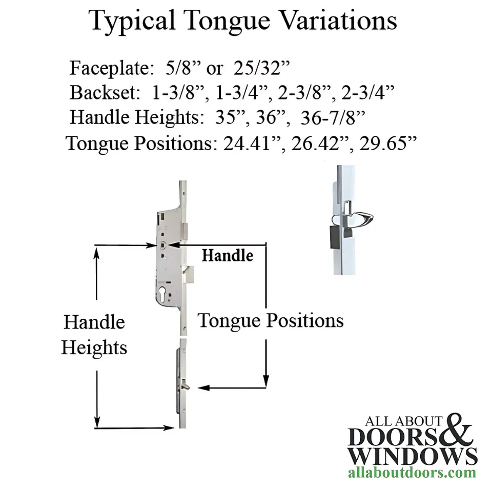 Hoppe HLS9000 bloqueo multipunto engranaje de lengua manual 45 mm respaldo 92 mm PZ 1 pulgada De Foto 2 de 4