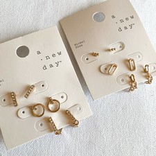 6 Pairs A New Day Women's Fashion Jewelry Stud Earrings Set, Nickel Free