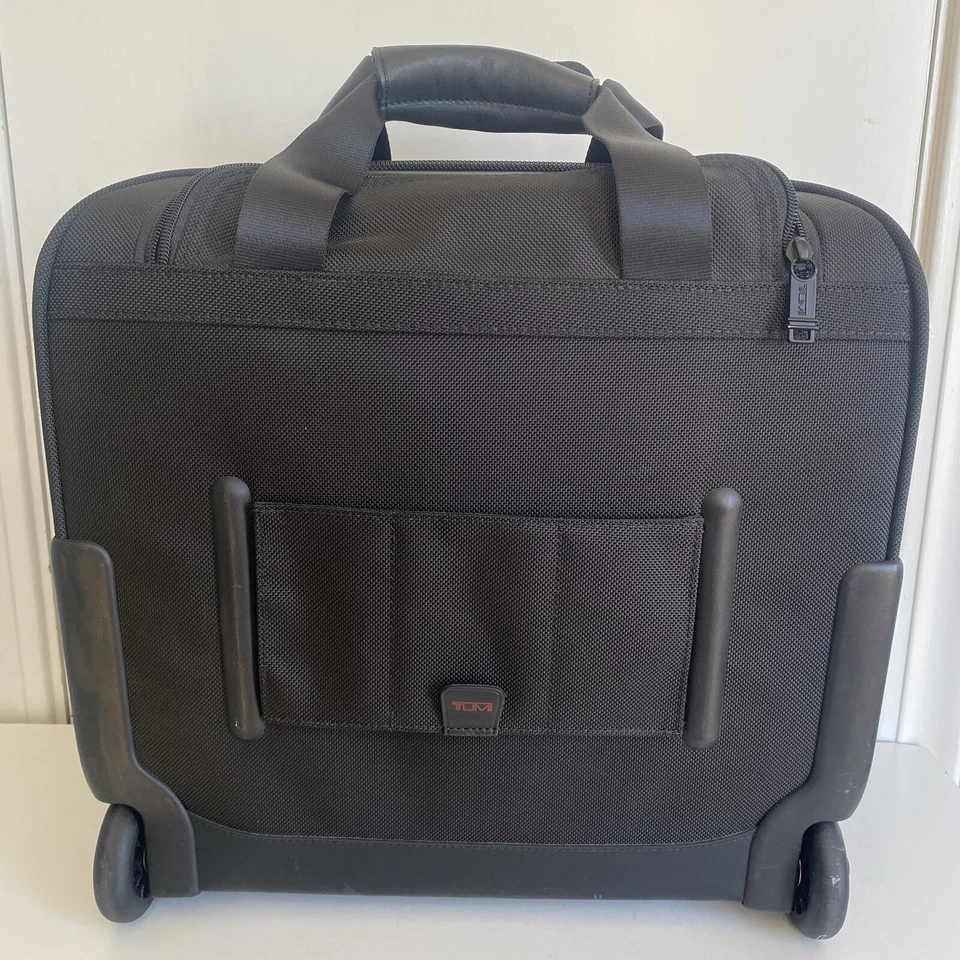 TUMI ALPHA DELUXE BLACK COMPACT ROLLING CARRY ON BRIEF 26123DH - Image 2 of 4