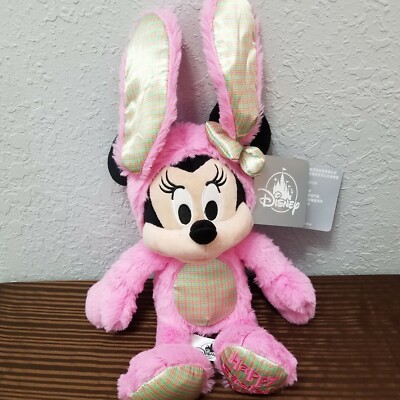 Disney Parks 12.5'' Happy Easter Bunny 2020 Plush Minnie Mouse Pink