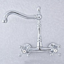 Silver Polished Chrome Kitchen Faucet Bathroom Sink Mixer Tap Wall Mount ssf779