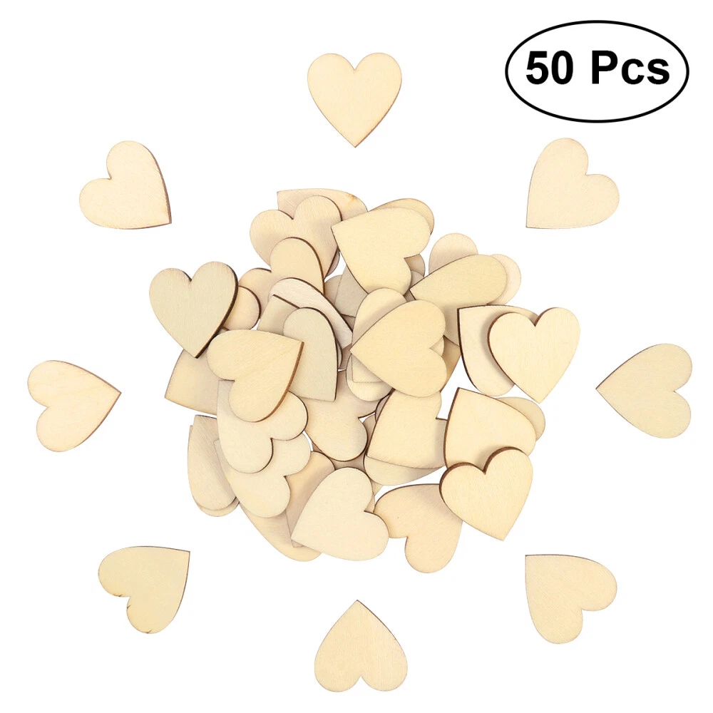 50 pcs small wooden hearts for crafts Crafts Wood Chips Wooden Heart tags