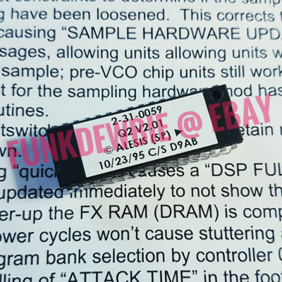 Alesis Quadraverb 2 OS v2.01 EPROM Firmware Upgrade KIT / ROM Final Update Chip