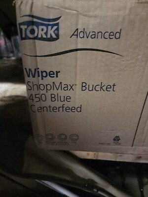 Tork Advanced Shopmax Wiper 450, 8.5 X 10, Blue, 200/Bucket, 2 Buckets/Carton -T