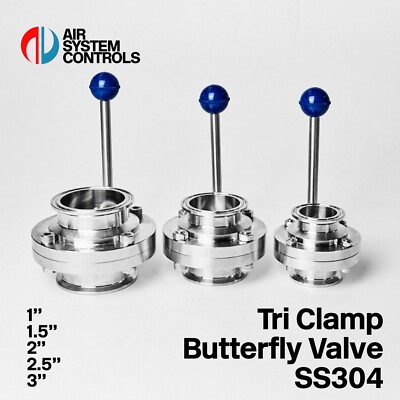 Tri Clamp Sanitär Absperrklappe - Edelstahl, Lebensmittel, Brauerei, Molkerei