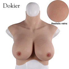 Dokier 8th Silicone Breast Forms Breastplate Fake Boobs With Bloodshot B-H Cup 