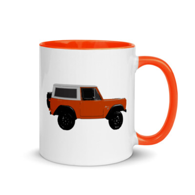 Vintage 1974 Orange Ford Bronco Mug with Color Inside