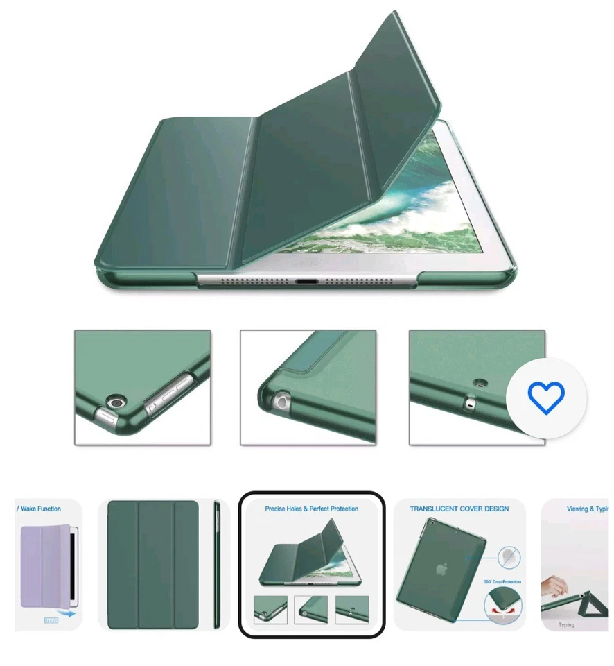 JETech Protective  Case for  iPad 9/8/7 Misty Blue 3070L-CS-2 - Image 2 of 4