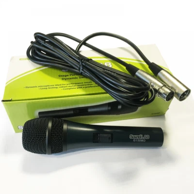 SOUNDLAB Dynamic Microphone Green Gun Metal Body XLR Mic DJ Party Vocal Karaoke 3m Lead