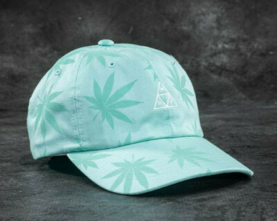 Huf Worldwide Skate Shoes Cap Dad 6 Panel Hat 420 Triple Triangle Mint Plantlife