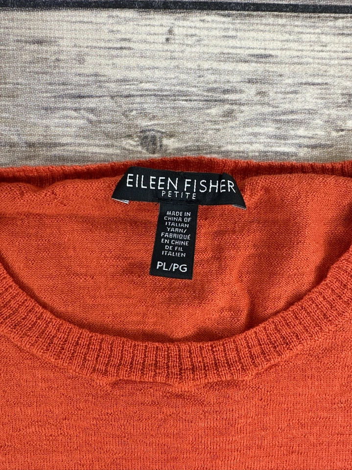Blusa Top de Lana Eileen Fisher Mujer Talla PL Naranja Manga Larga Informal Negocios Foto 4 de 4