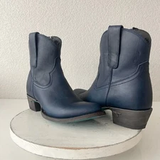 Lane PLAIN JANE Womens Cowboy Bootie 9 Midnight Navy Western Cowgirl Ankle Boot