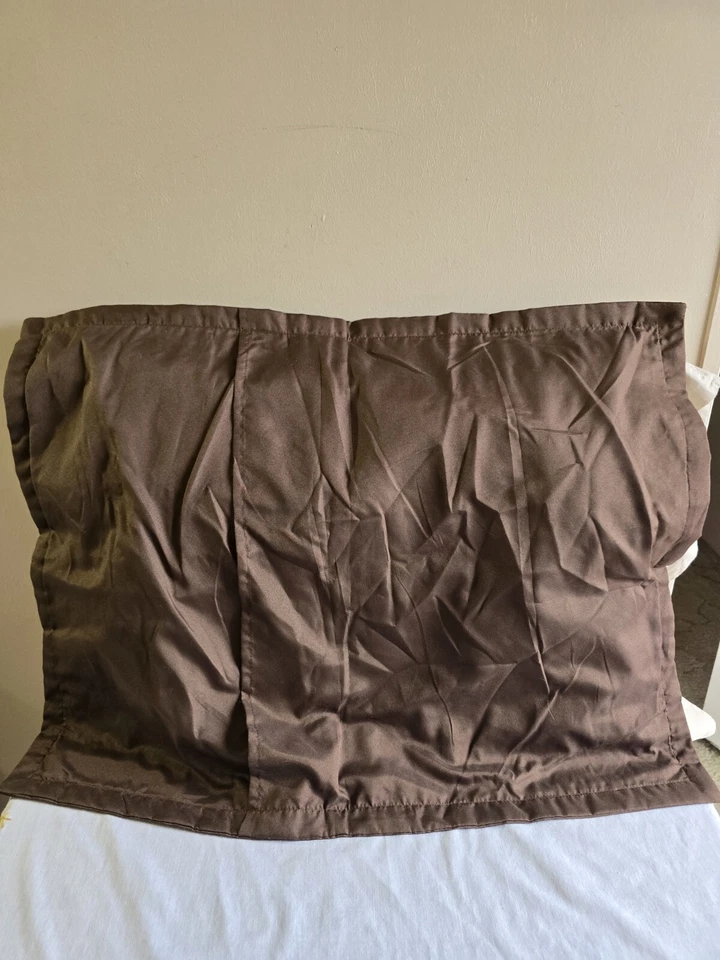 4pc Set Of Brown & Teal Embroidered Shams 2 Standard Pillow Shams & 2 Euro - Image 4 of 4