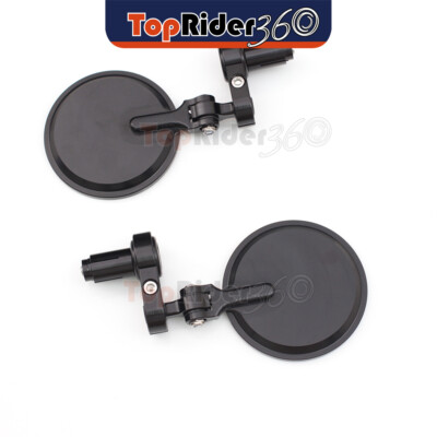 6様 CNC Black Bar End Mirrors NXP10 For Kawasaki ZX-6R 636 600