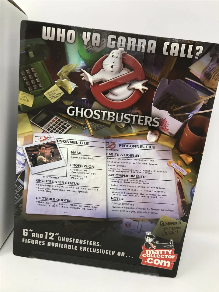 Figura Coleccionista Cazafantasmas 6" Egon Spengler Matty 2010 Mattel Mailer - NUEVA Foto 4 de 4
