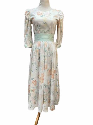 Vintage Lanz Floral Tea Dress Pockets Cream Apricot Flowers w/ Belt Size 4 | eBay Vintage Lanz Floral Tea Dress Pockets Cream Apricot Flowers w/ Belt Size 4 | eBay