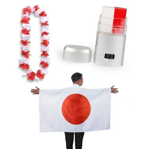 Sonia Originelli Fan-Paket EM "Japan" Fanset Fußball Hawaiikette Schminkstift  . - Bild 1 von 1