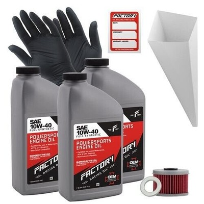 #ad Factory Racing Parts 10W 40 3Qt Oil Change Kit For Honda TRX300 TRX350 TRX400 $39.99