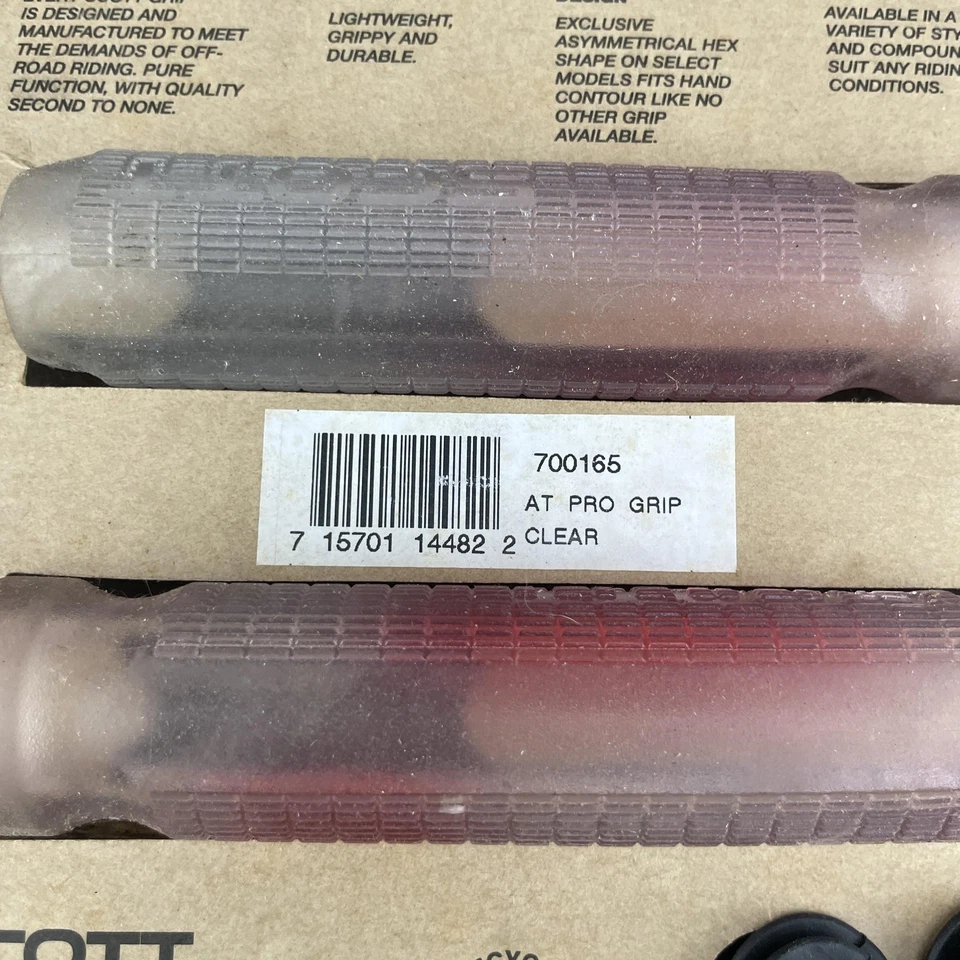 Vintage Scott AT PRO Grip Clear Hex Handlebar Grips Bike MTB BMX NOS New Xray - Image 3 of 4