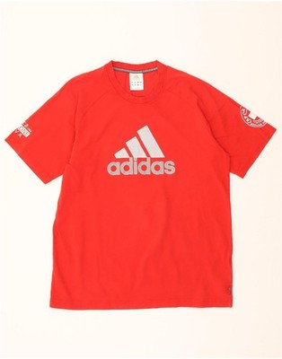 ADIDAS Mens Graphic T-Shirt Top Large Red Cotton ZV01