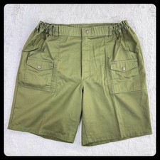 Vintage Boy Scouts Cargo Shorts Men's 40 Green Cotton Blend Elastic Waist USA