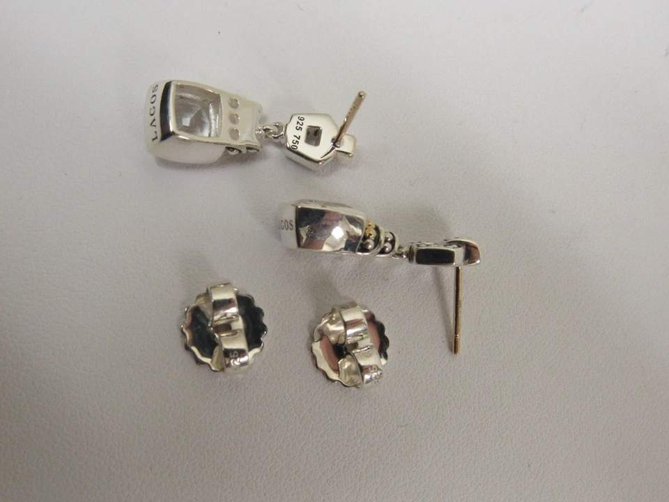 设计师 LAGOS 纯银 18K Rittenhouse 白色黄玉吊坠耳环 — 第 4/4 张图片