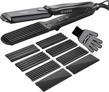 Hair Crimper, CkeyiN Professional Crimping Iron and Straighter with Heat Resist
