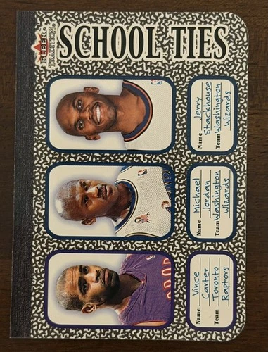 2002-03 Fleer Tradition - School Ties Michael Jordan, Carter, Stackhouse #7ST