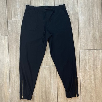 Albion Jogger Pants Womens Small Black Stretch Athleisure Zip Ankle