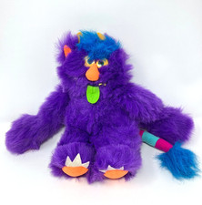 Vintage 80s Russ Berrie Weirdo Willy Purple Monster SuctionCup Clinger Plush Toy