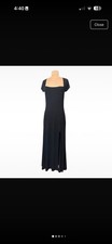 Reformation Black Square Neckline Knit Maxi Dress with Side Slit