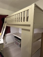 Feather & black wooden Noah high sleeper bed with desk